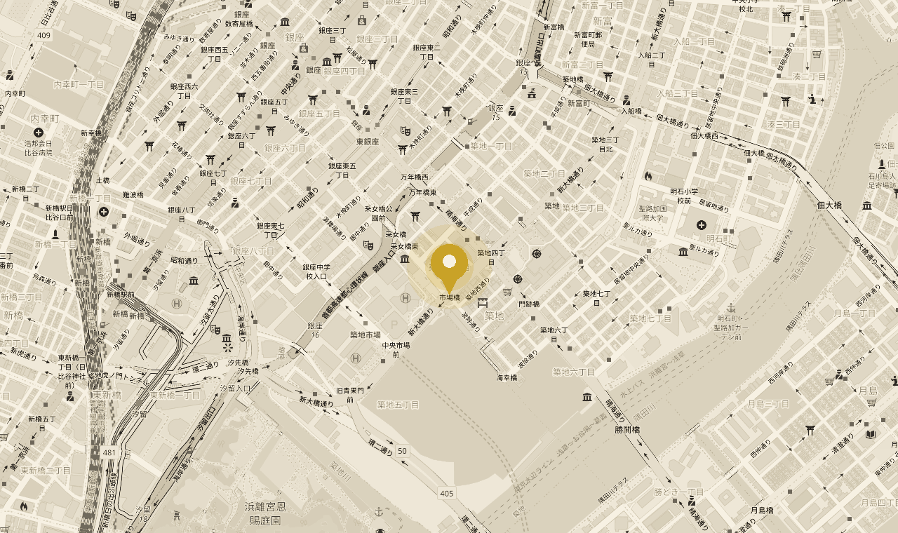 地図: 築地4-13-13